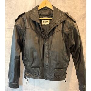 Vintage 1980s CHIA Black Leather Jacket – Thinsulate Lined